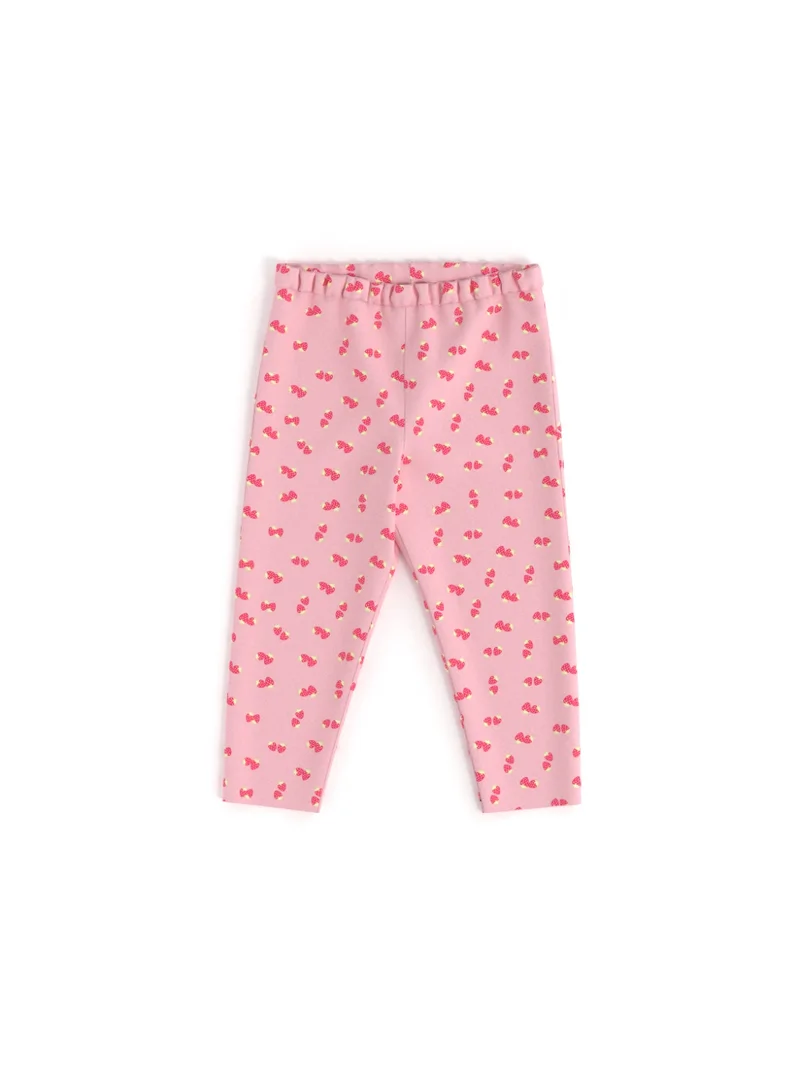 Nautinati Light Pink Nautinati's Girls' Cotton All-over Strawberry Print Leggings for Women | Best Price UAE